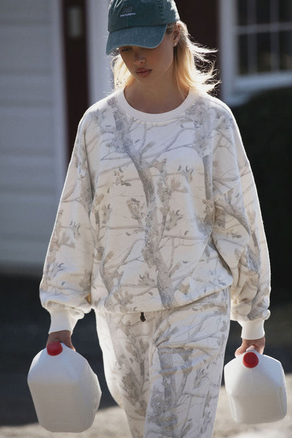 Oakville Oversized Crewneck Woodland Camo