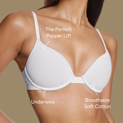 Oakville Cotton Lift Up Bra Heather Grey