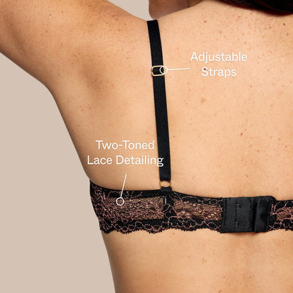Oakville Smooth Lace Lift Up Bra Black Two-Tone