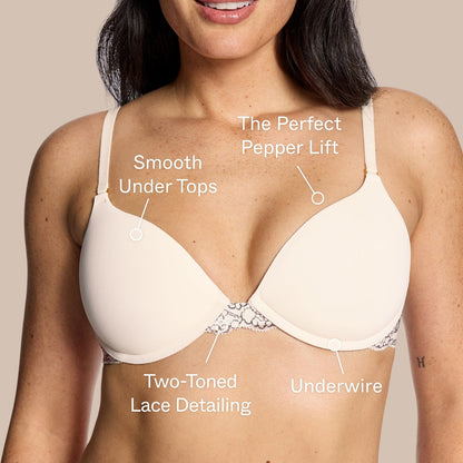 Oakville Smooth Lace Lift Up Bra Ecru Two-Tone